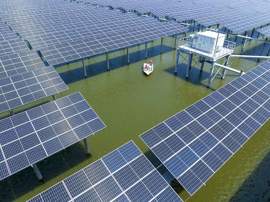 Тунлин, Аньхой:  «Балық бағымшылығы + күн энергиясы» фотоэлектрлік электр станциясы