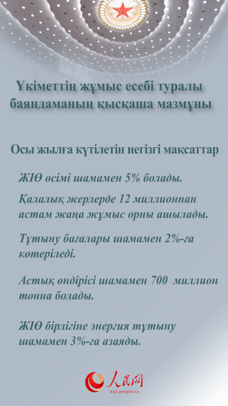Екі сессия: Үкіметтің жұмыс есебі туралы баяндаманың қысқаша мазмұны