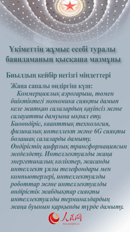 Екі сессия: Үкіметтің жұмыс есебі туралы баяндаманың қысқаша мазмұны