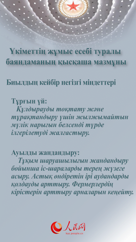 Екі сессия: Үкіметтің жұмыс есебі туралы баяндаманың қысқаша мазмұны